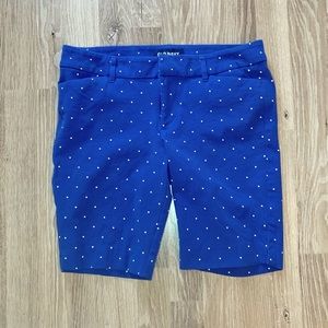 Old Navy Blue Polka Dot Bermuda Shorts